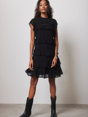 Black Broderie Anglaise Mini Dress