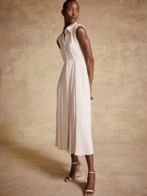 Cream Midi Shirt Dress