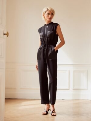 Black Sleeveless Utility Jumpsuit
