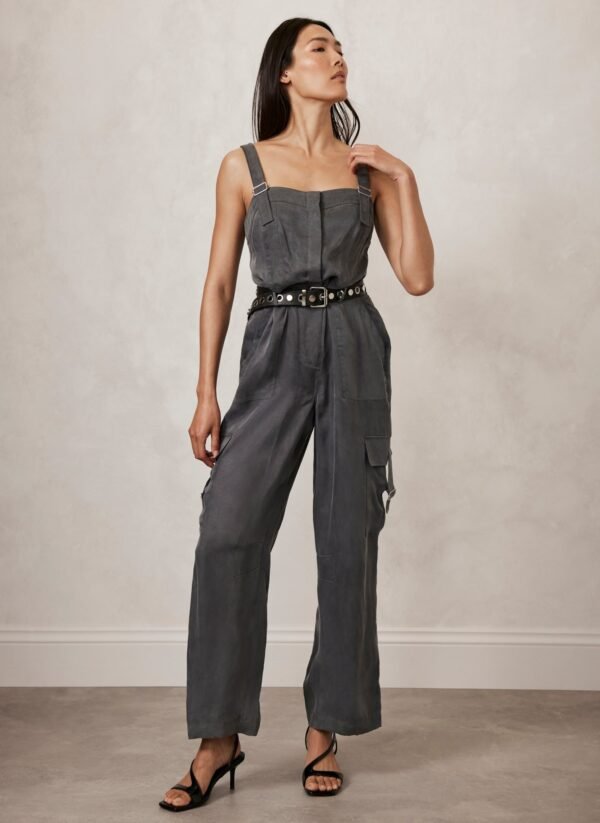 Grey Utility Pocket Detail Jumpsuit