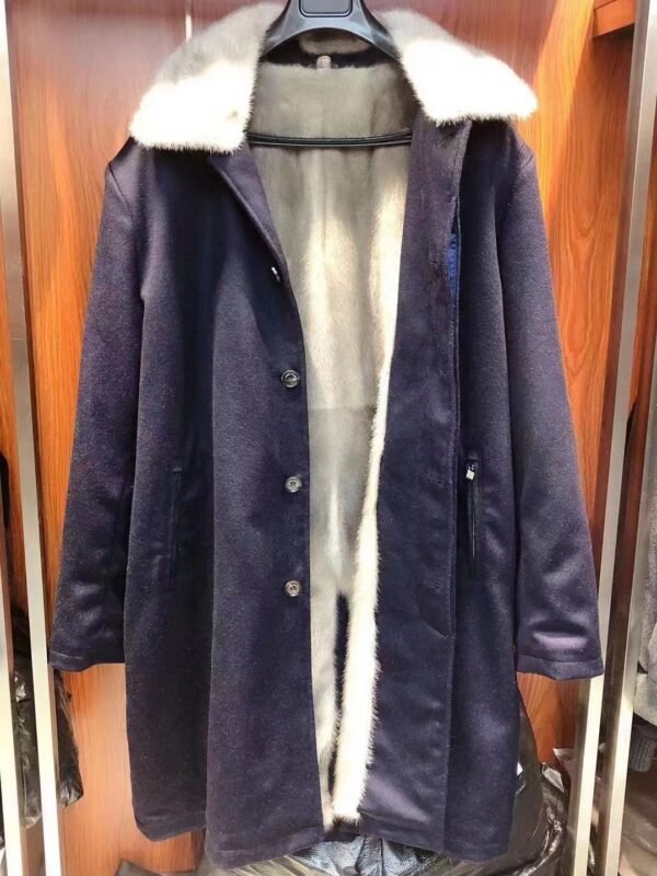 LoroPiana long cashmere fur coatAustralian wool and cashmere  Imported mink