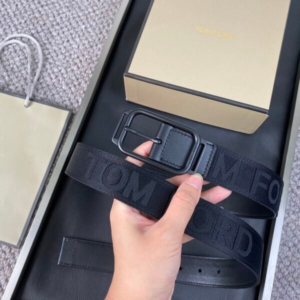 Tom Ford. New high-end double-sided calf leather, simple business men's waist belt, 4.0cm wide, doub