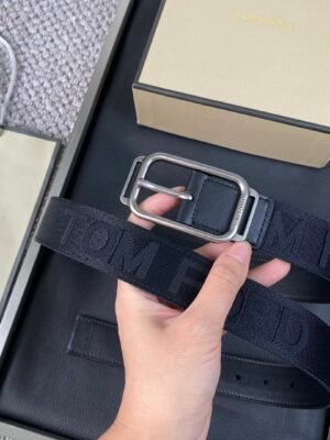 Tom Ford. New high-end double-sided calf leather, simple business men's waist belt, 4.0cm wide, doub