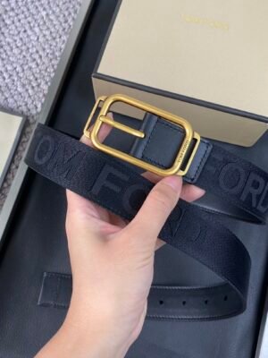 Tom Ford. New high-end double-sided calf leather, simple business men's waist belt, 4.0cm wide, doub