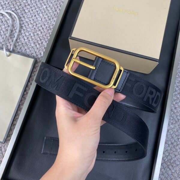 Tom Ford. New high-end double-sided calf leather, simple business men's waist belt, 4.0cm wide, doub