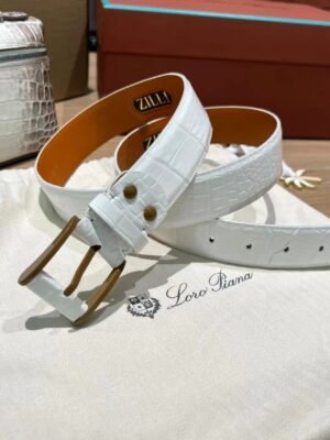 ZILLI Crocodile Leather Belt British Fashion Versatile StyleA whole crocodile belly made without spl